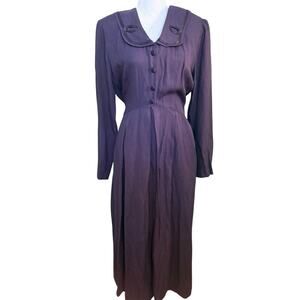 Vintage 1960 Nina Piccalino Purple Long Embroidery Dress. 12​